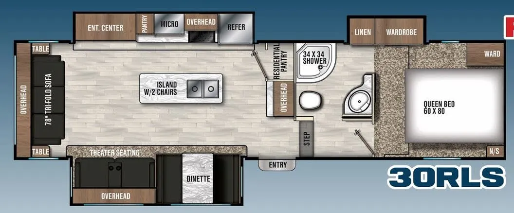 2020 Coachmen Chaparral Lite 30RLS - Floor plan