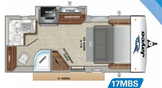 Jayco Hummingbird 17MBS floor plan