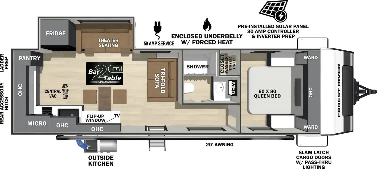 Forest River IBEX 26BRE floor plan