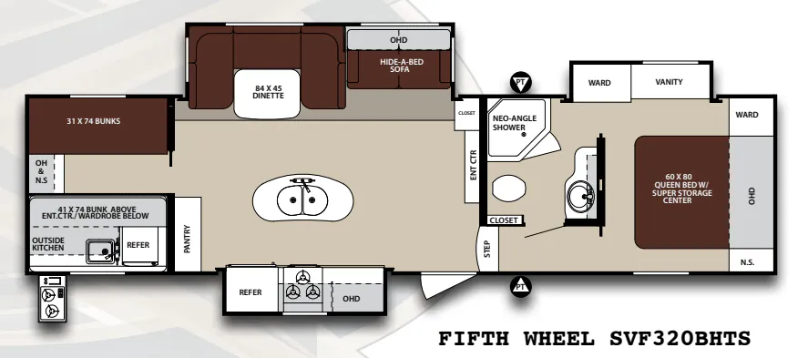 Forest River Surveyor SVF320BHTS floor plan