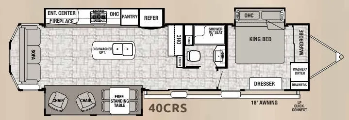 Forest River Cedar Creek Cottage 40CRS floor plan