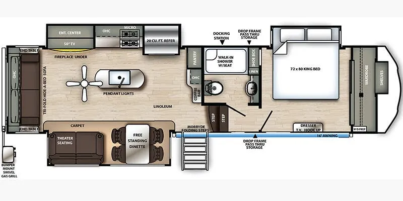 2020 Forest River Sandpiper 321RL - Floor plan