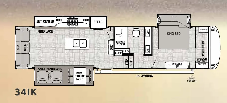 2019 Forest River Cedar Creek Hathaway Edition 34IK floor plan