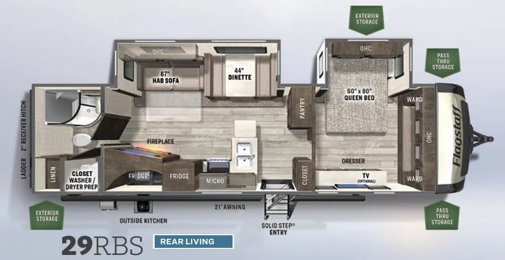 Forest River Flagstaff Super Lite 29RBS floor plan