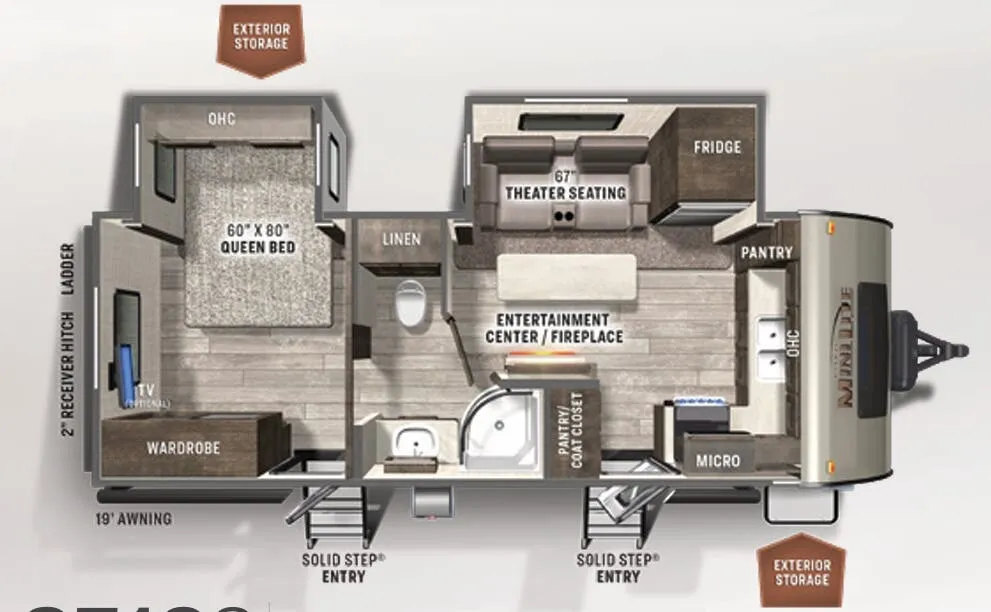 2022 Forest River Rockwood Mini Lite 2516S - Floor plan