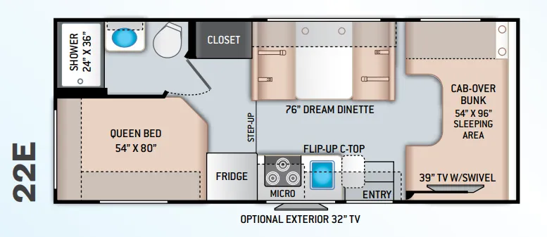 Thor Motor Coach Chateau 22E floor plan
