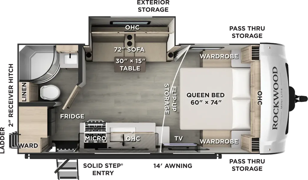 2027 Forest River Rockwood Mini Lite 2109S floor plan