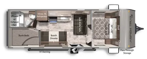 2022 Aspen Trail 25BH 25BH - Floor plan