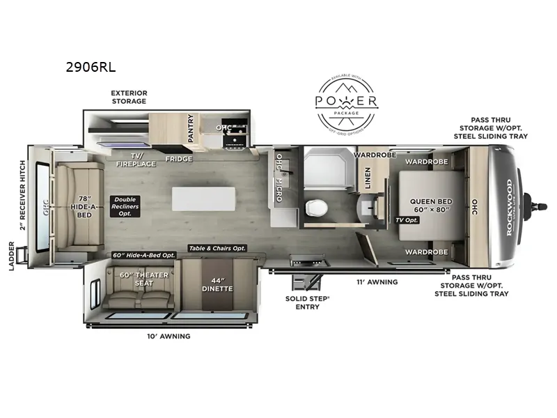 2026 Forest River Rockwood Ultra Lite 2906RL floor plan