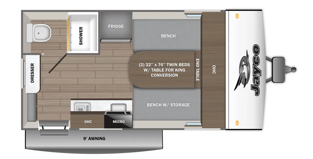 2026 Jayco Jay Feather Air SL 15TBSL floor plan