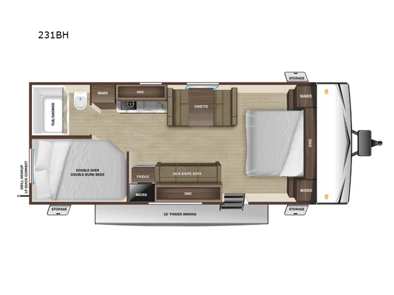 2026 Open Range RV Open Range Conventional 231BH floor plan
