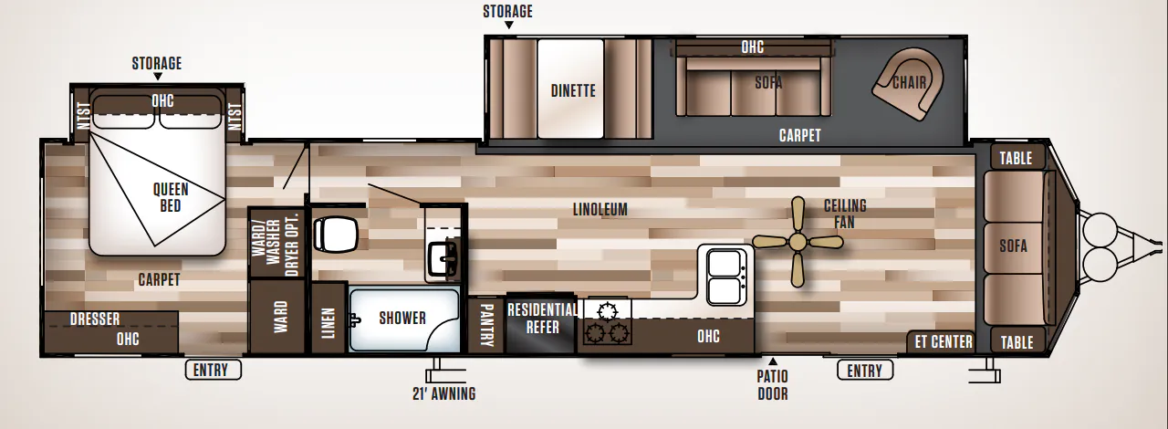 Forest River Wildwood DLX 39FDEN floor plan