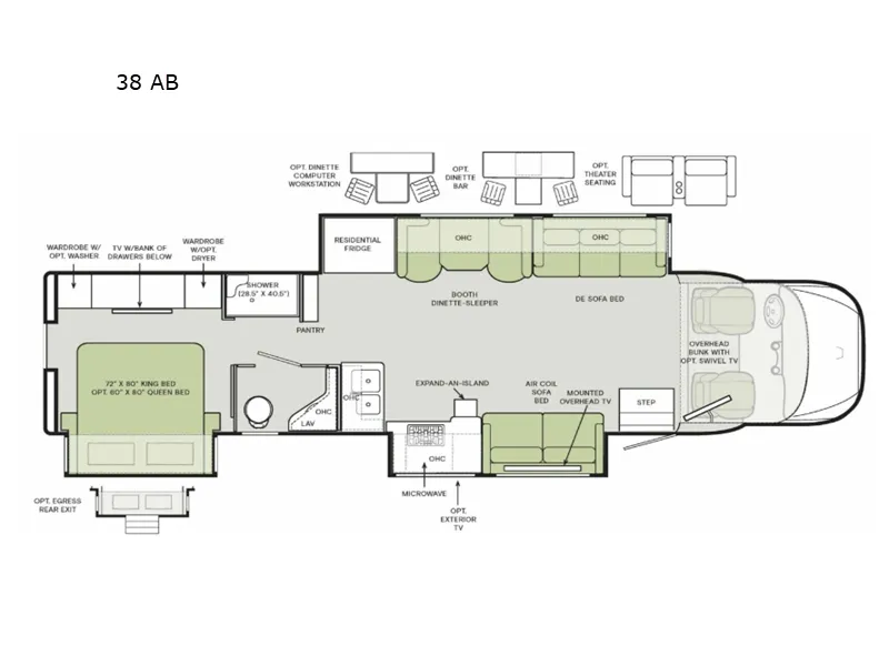 2027 Tiffin Allegro Bay 38 AB floor plan