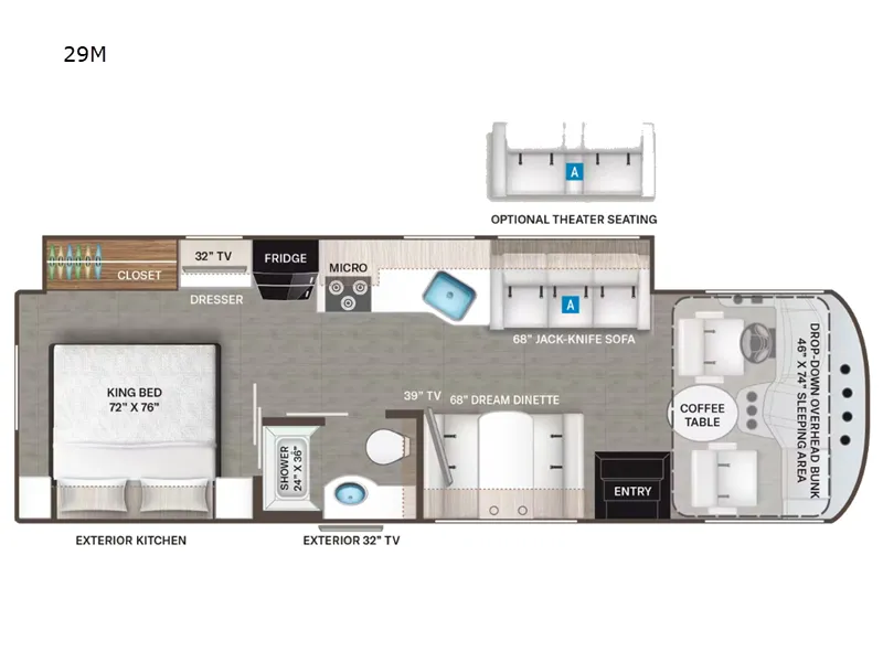 2022 Thor Motor Coach Hurricane 29M floor plan