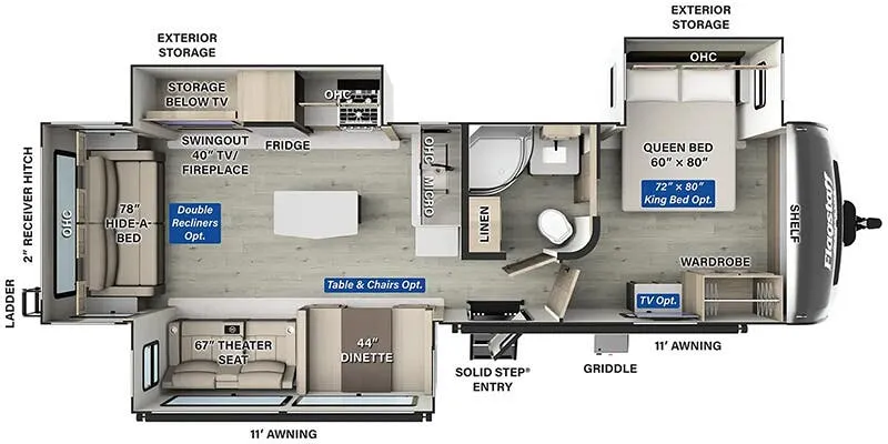 2025 Forest River Flagstaff Super Lite 29RLBS floor plan