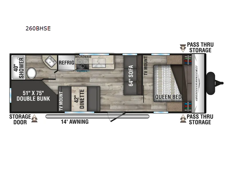 2022 K-Z Sportsmen SE 260BHSE — Floor plan