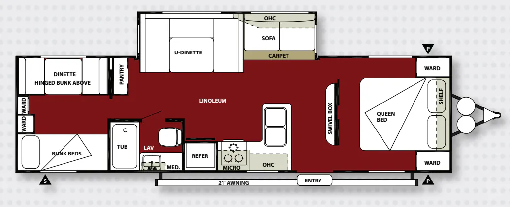 2009 Forest River Wildwood 30QBSS floor plan