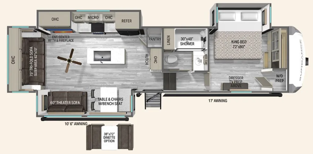 2026 Heartland Sundance 32RLBS floor plan