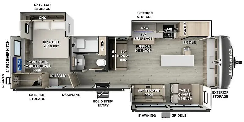 2025 Forest River Rockwood Signature 8339FK floor plan