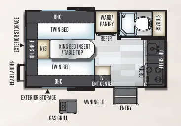 Forest River Rockwood Geo Pro G15TB floor plan