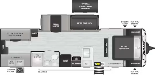 Keystone Bullet Premium 287QBS floor plan