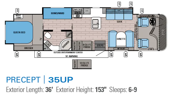 Jayco Precept 35UP floor plan
