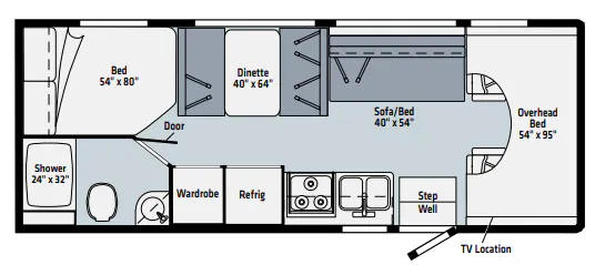 Winnebago Outlook 25J floor plan