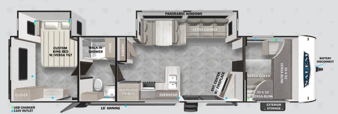 Forest River Salem 36VBDS floor plan