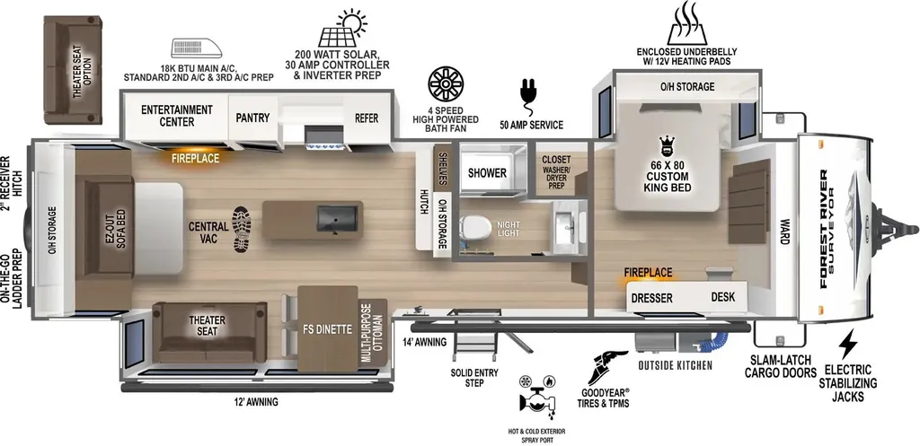 2027 Forest River Grand Surveyor 305RLBS floor plan