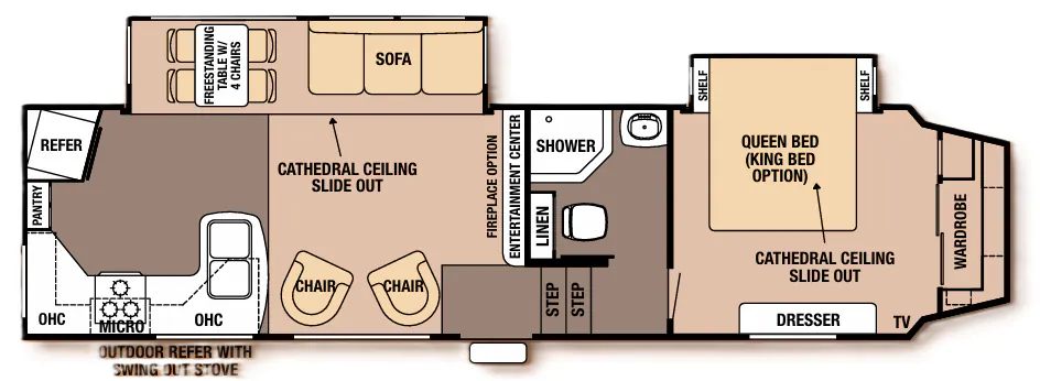 Forest River Cedar Creek Silverback 29RK floor plan