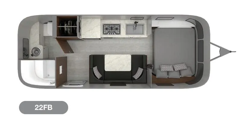 Airstream Caravel 22FB floor plan