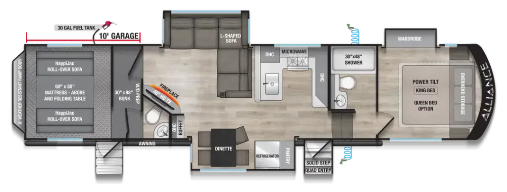 2027 Alliance RV Valor All-Access 36A10 floor plan