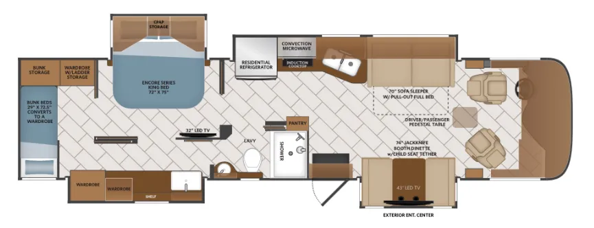 Fleetwood Pace Arrow 35RB floor plan