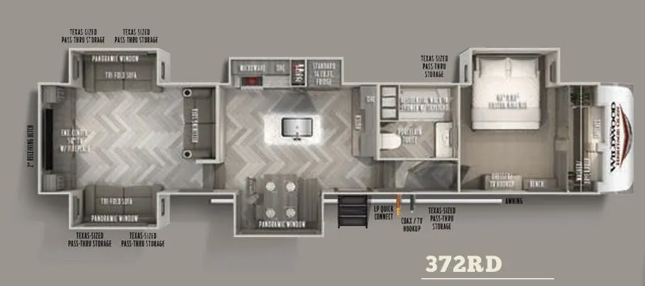 2018 Forest River Wildwood Heritage Glen 372RD floor plan