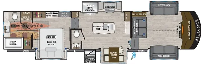 Alliance RV Paradigm 385FL floor plan