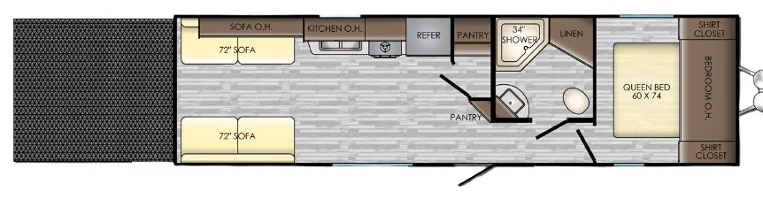 CrossRoads Zinger 288RR floor plan