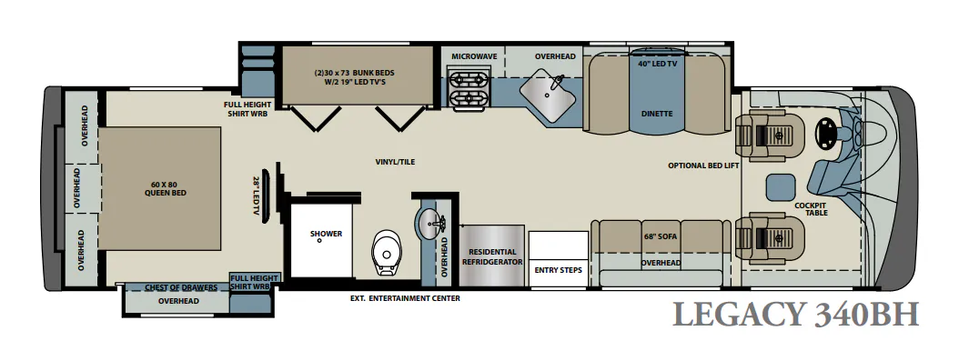 Forest River Legacy 340BH floor plan