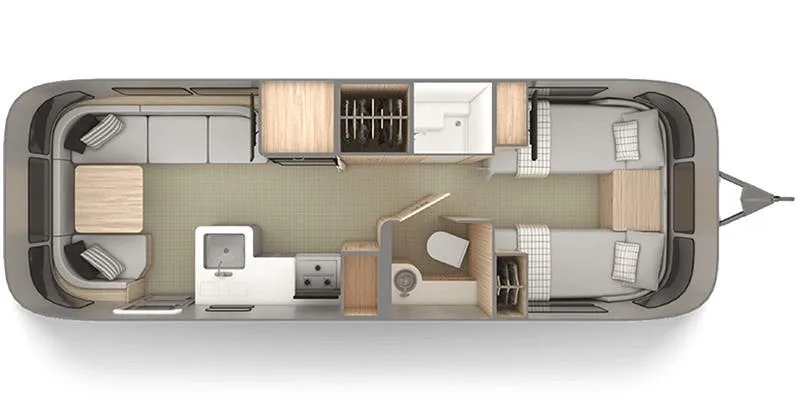 2022 Airstream Globetrotter 27FB Twin - Floor plan