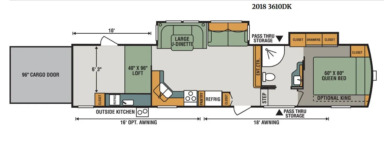 K-Z Sidewinder 3610DK floor plan
