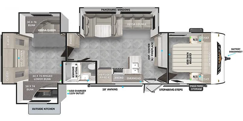 2023 Forest River Wildwood 31KQBTS - Floor plan