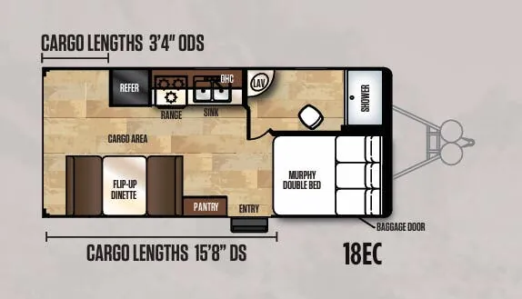 Forest River Work and Play FRP 18EC floor plan