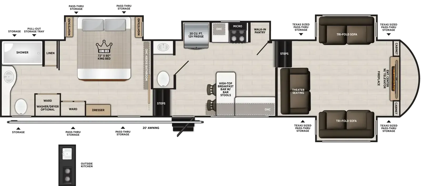 Forest River Wildwood Heritage Glen Elite 36FL floor plan