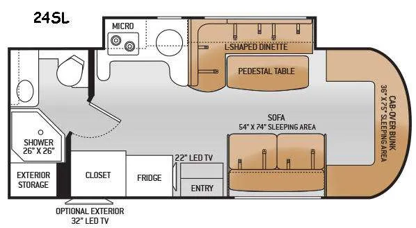 2016 Thor Motor Coach Siesta Sprinter 24SL floor plan