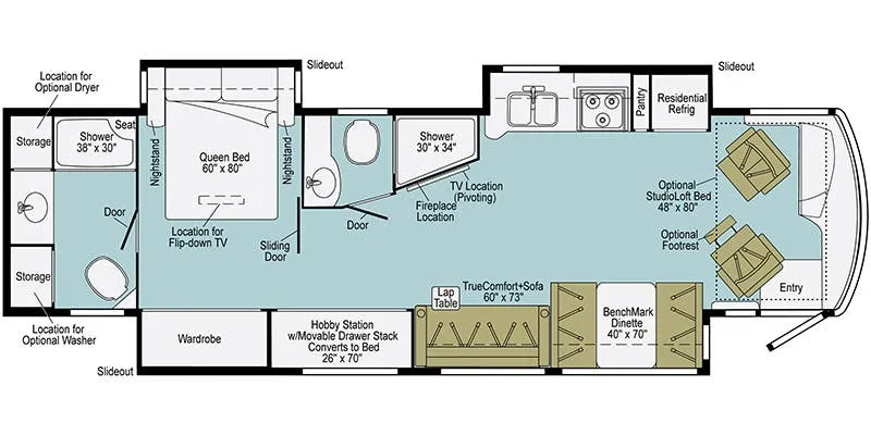 Winnebago Forza 38D floor plan