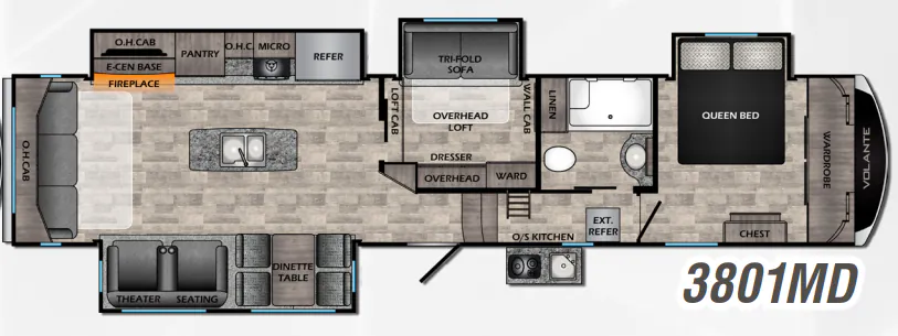CrossRoads Volante 3801MD floor plan