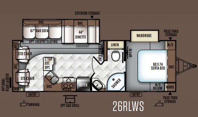 2014 Forest River Flagstaff Super Lite 26RLWS floor plan