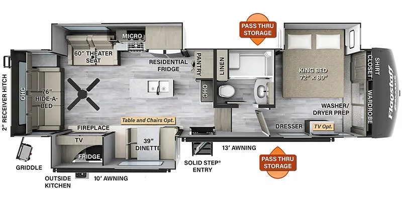 2026 Forest River Flagstaff Classic 372RL floor plan