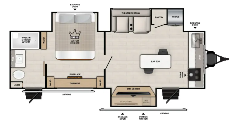 Forest River Vibe 2500FIK floor plan