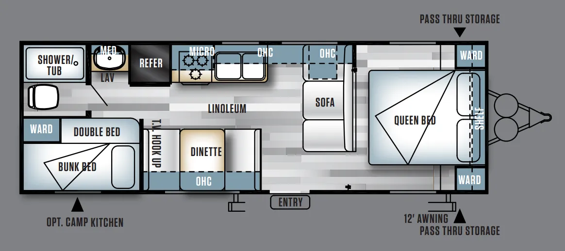 2014 Forest River Salem Cruise Lite 261BHXL - Floor plan
