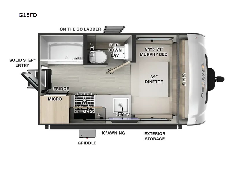 2024 Forest River Rockwood Geo Pro G15FD - Floor plan
